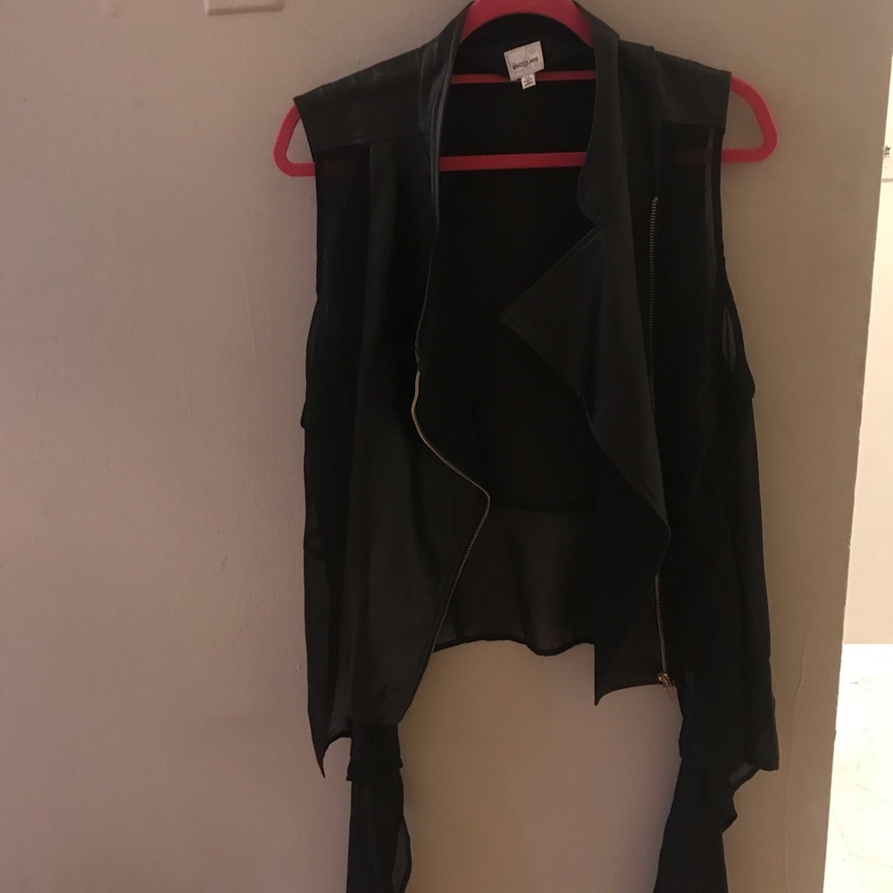 Leather Vest with Mesh details